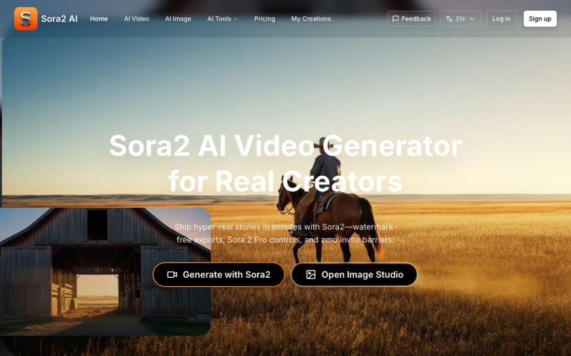 Sora2 AI Video Generator for Real Creators | Watermark-Free Stories in Minutes — screenshot