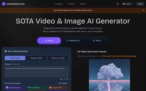 SotaVideoAI — State-of-the-Art AI Video & Image Generator — screenshot