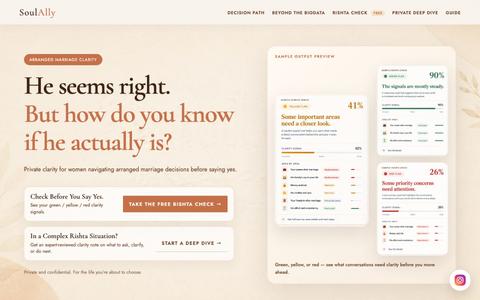 SoulAlly — Beyond the Biodata Review, Rishta Check & Arranged Marriage Clarity — screenshot