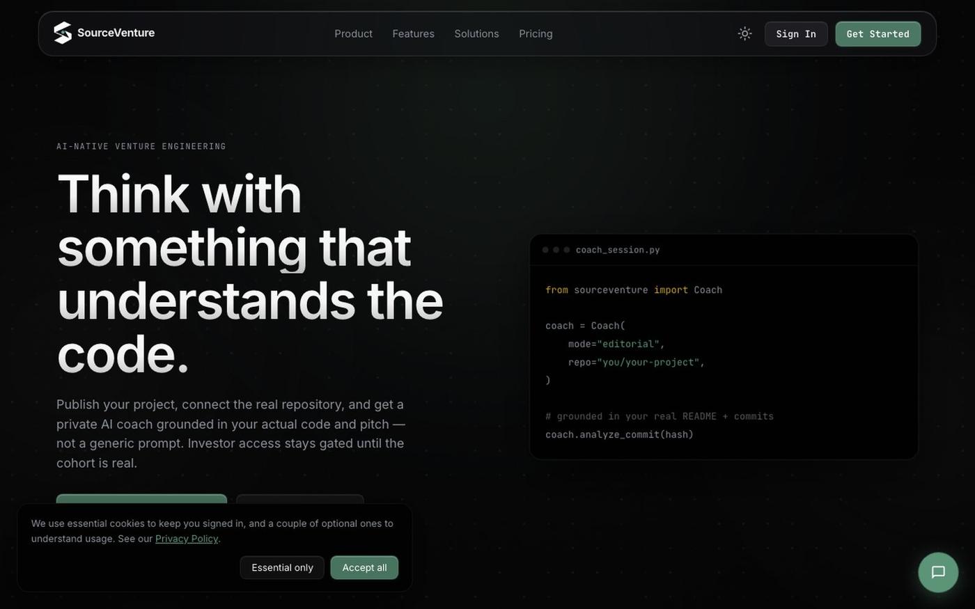SourceVenture — Venture Engineering — screenshot