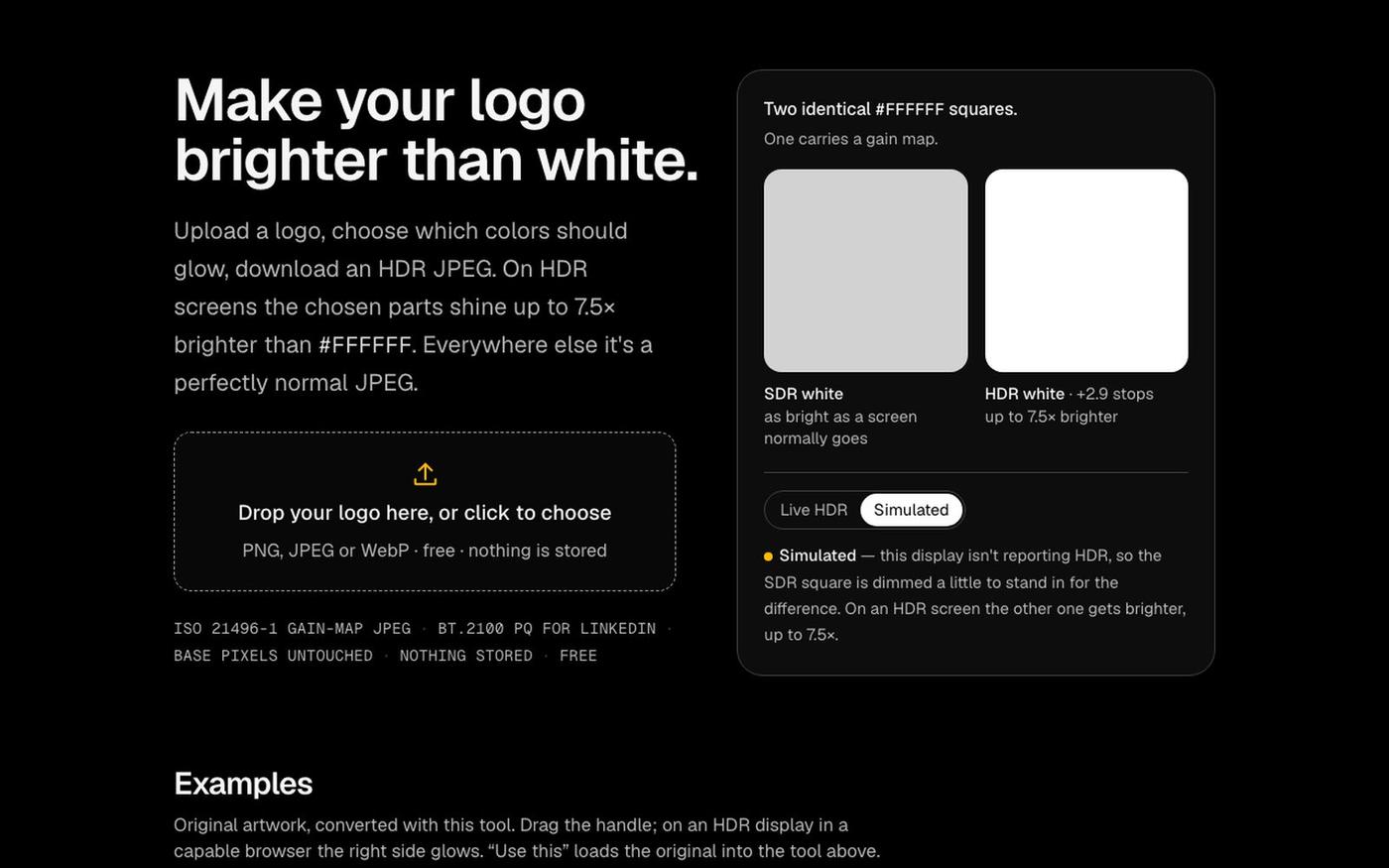 Make your logo brighter than white — screenshot