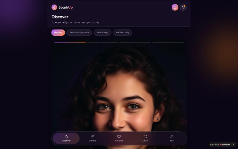 SparkUp — Personality-first dating, powered by AI — screenshot