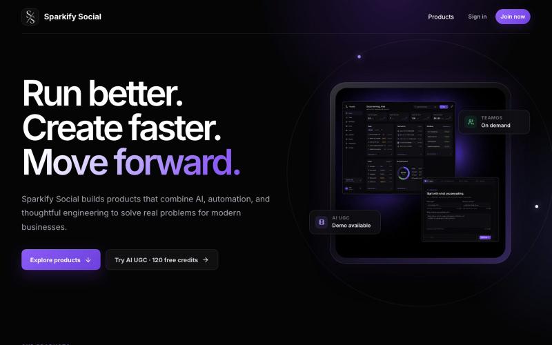 Sparkify Social Products | TeamOS & AI UGC — screenshot