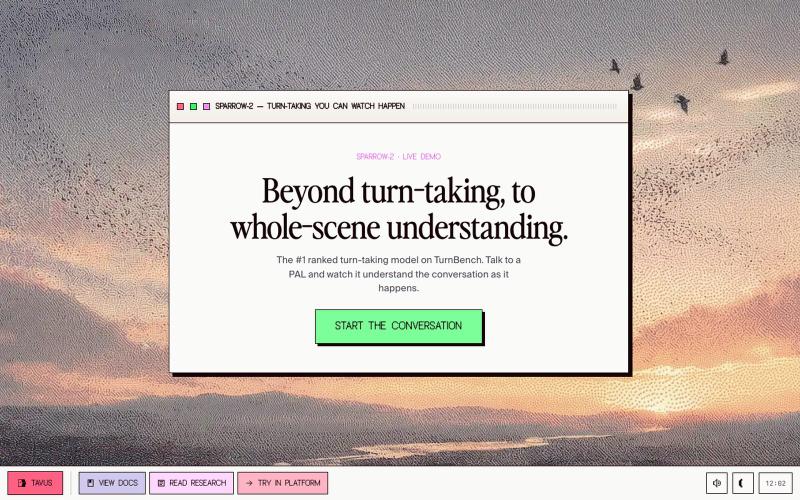 Sparrow-2 — turn-taking you can watch happen — screenshot