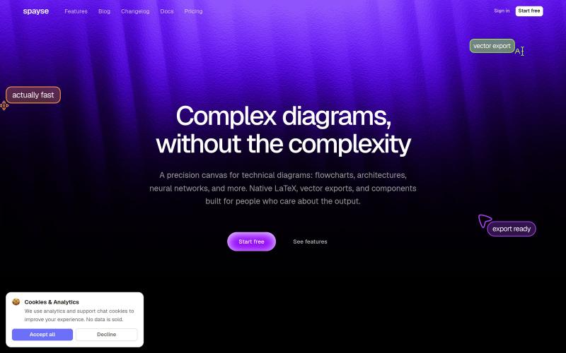 Spayse | Complex diagrams, without the complexity — screenshot