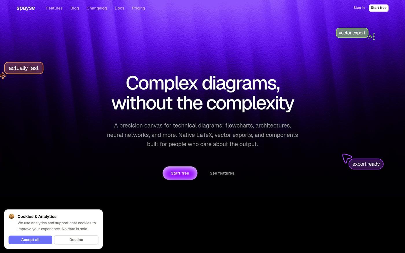 Spayse | Complex diagrams, without the complexity — screenshot