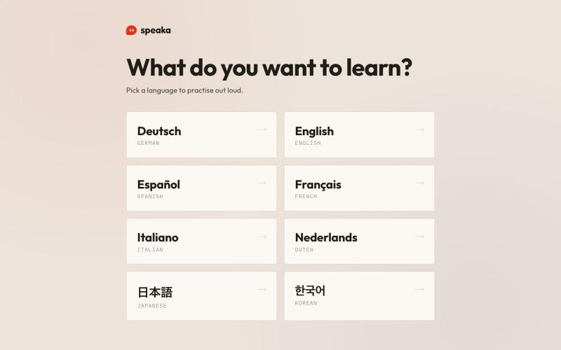 Speaka — Speak a new language, out loud — screenshot
