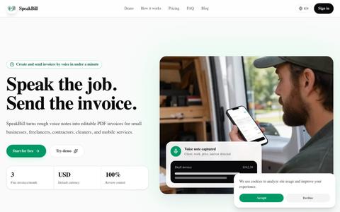 SpeakBill — screenshot