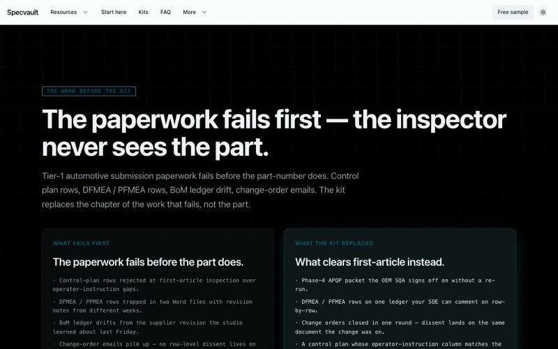 Specvault — screenshot
