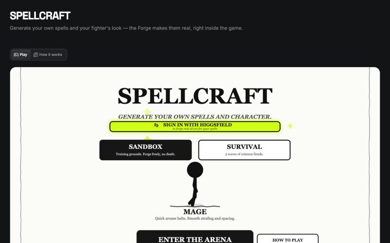 SPELLCRAFT — Generate Your Own Spells — screenshot