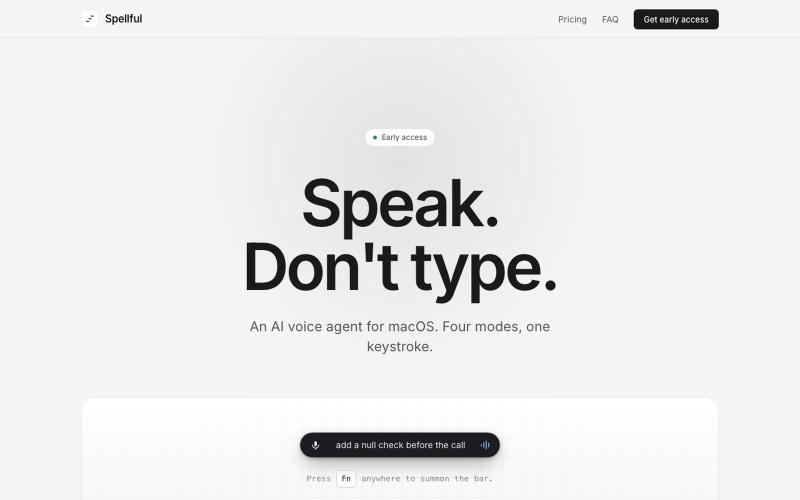 Spellful — AI voice agent for macOS | Spellful — screenshot