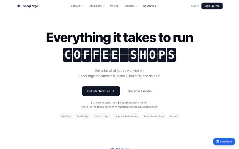 SpeqForge — Everything it takes to run anything — screenshot