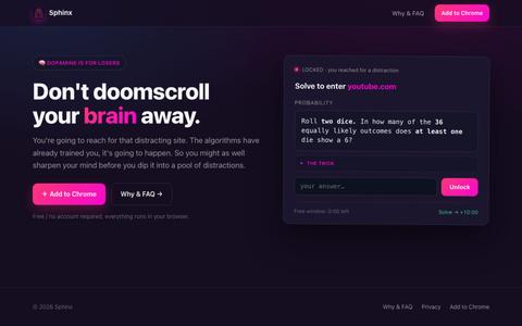 Sphinx — Doomscroll Smarter — screenshot
