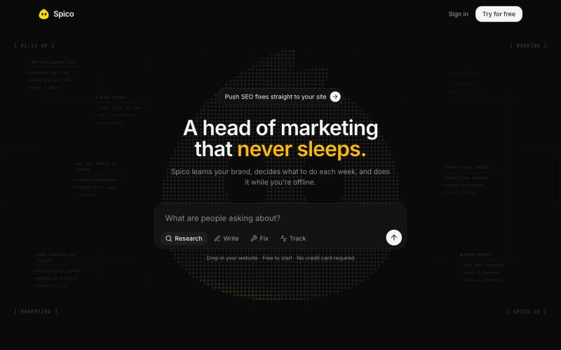 Spico — A head of marketing that never sleeps — screenshot
