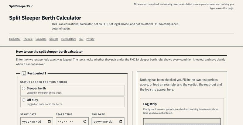 splitsleepercalc-com — screenshot