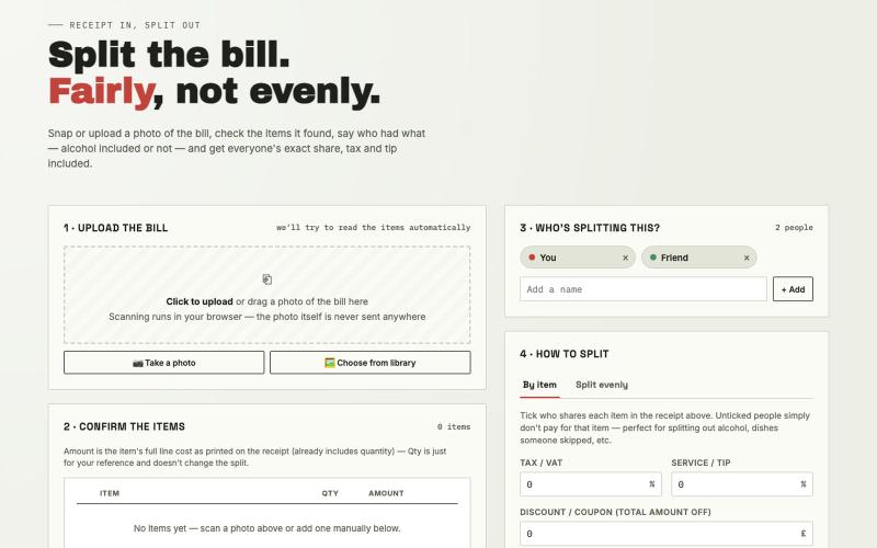 Split the Bill — screenshot