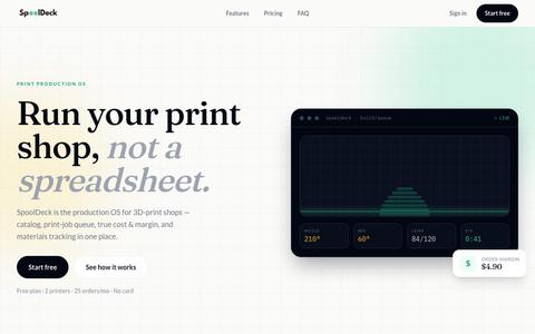 SpoolDeck — Print Production OS for 3D-print shops — screenshot
