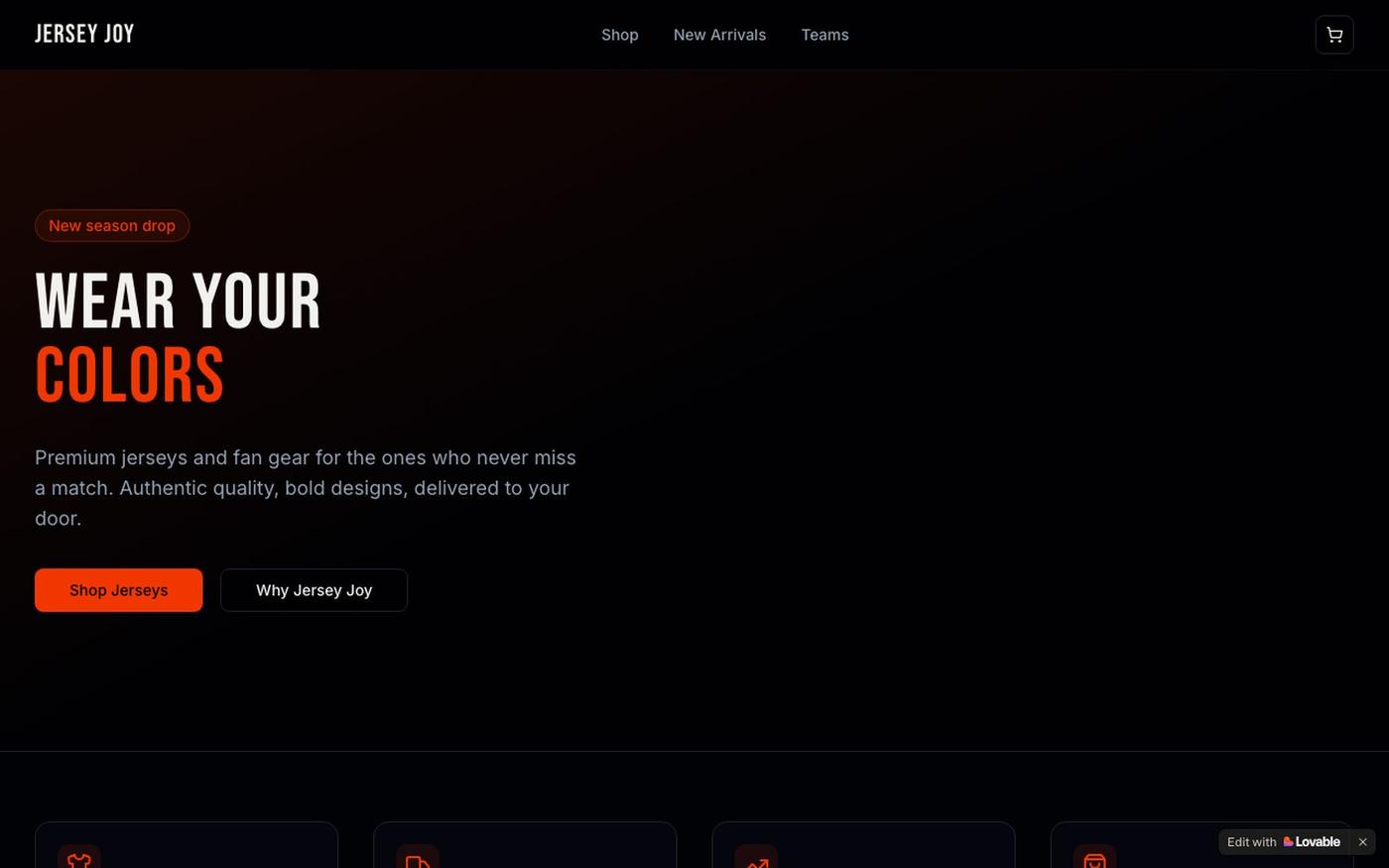 Jersey Joy — Premium Jerseys & Fan Gear — screenshot