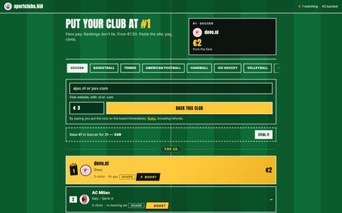 sportclubs.bid — put your club at #1 — screenshot