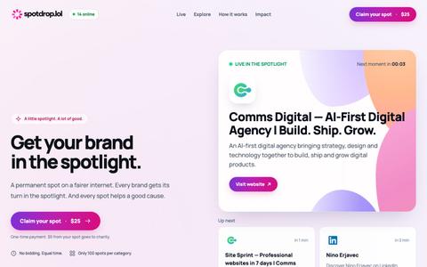 Spotdrop — One Brand. One Minute. Everyone Gets a Turn. — screenshot