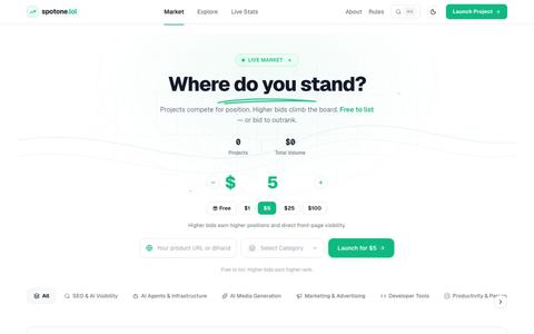 SpotOne — Where Does Your Project Stand? — screenshot