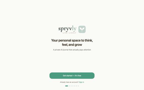 Spryvly — AI Journaling & Mood Tracking App — screenshot
