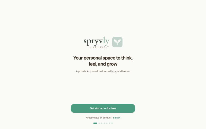 Spryvly — AI Journaling & Mood Tracking App — screenshot
