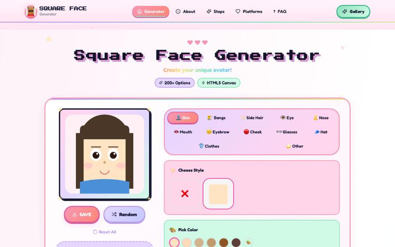 Square Face Generator – Free Square Face Shape Test Online — screenshot