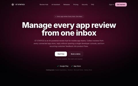 App Review Management Software for Every Store | ST STATICS — screenshot