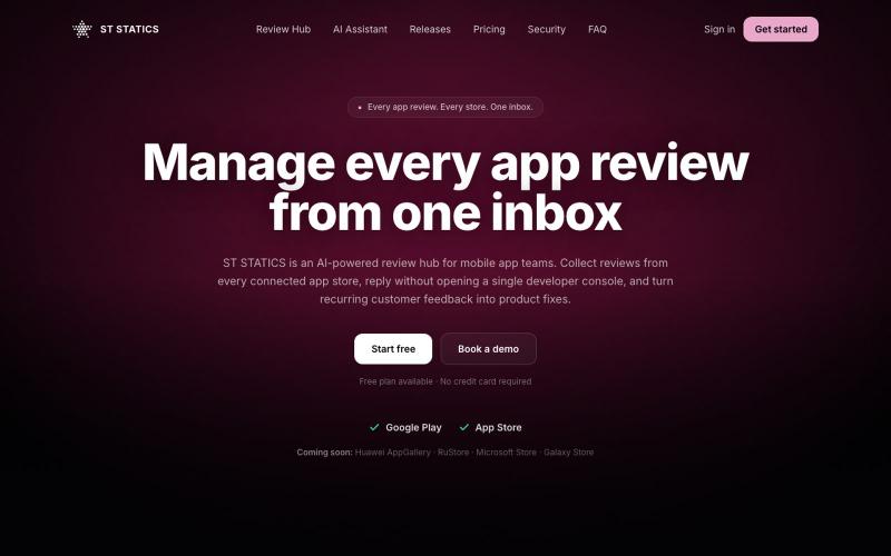 App Review Management Software for Every Store | ST STATICS — screenshot