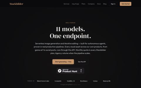 img-forge — 11 models. One endpoint. | Stackbilder — screenshot