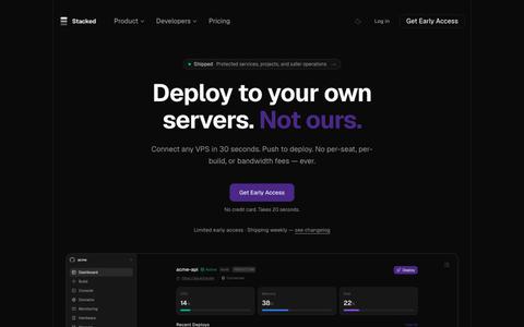 Stacked — Deploy to your own servers — screenshot