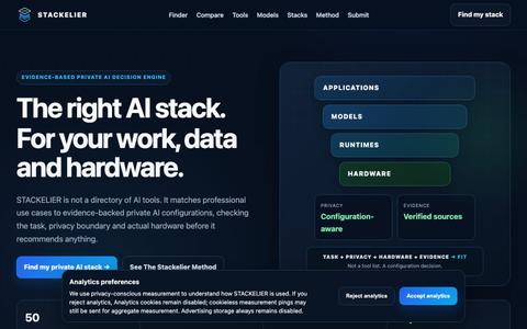 Private AI Stack Finder — STACKELIER — screenshot