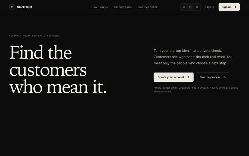 Customer Proof Links for Startup Founders — screenshot