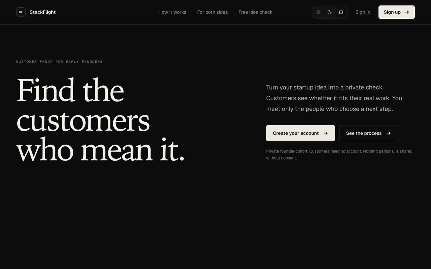 Customer Proof Links for Startup Founders — screenshot