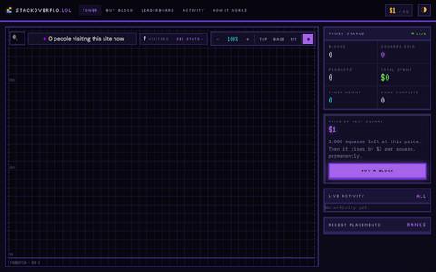 stackoverflo.lol — the internet's infinite branded tower — screenshot