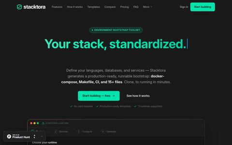 Stacktora — Environment Bootstrap Script Generator — screenshot