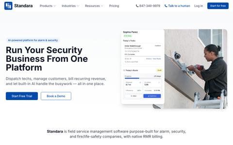Standara - Field Service Management for Alarm & Security Companies | Standara — screenshot