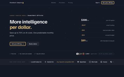 Standard Compute – Flat-Rate LLM Subscription for Coding Agents — screenshot