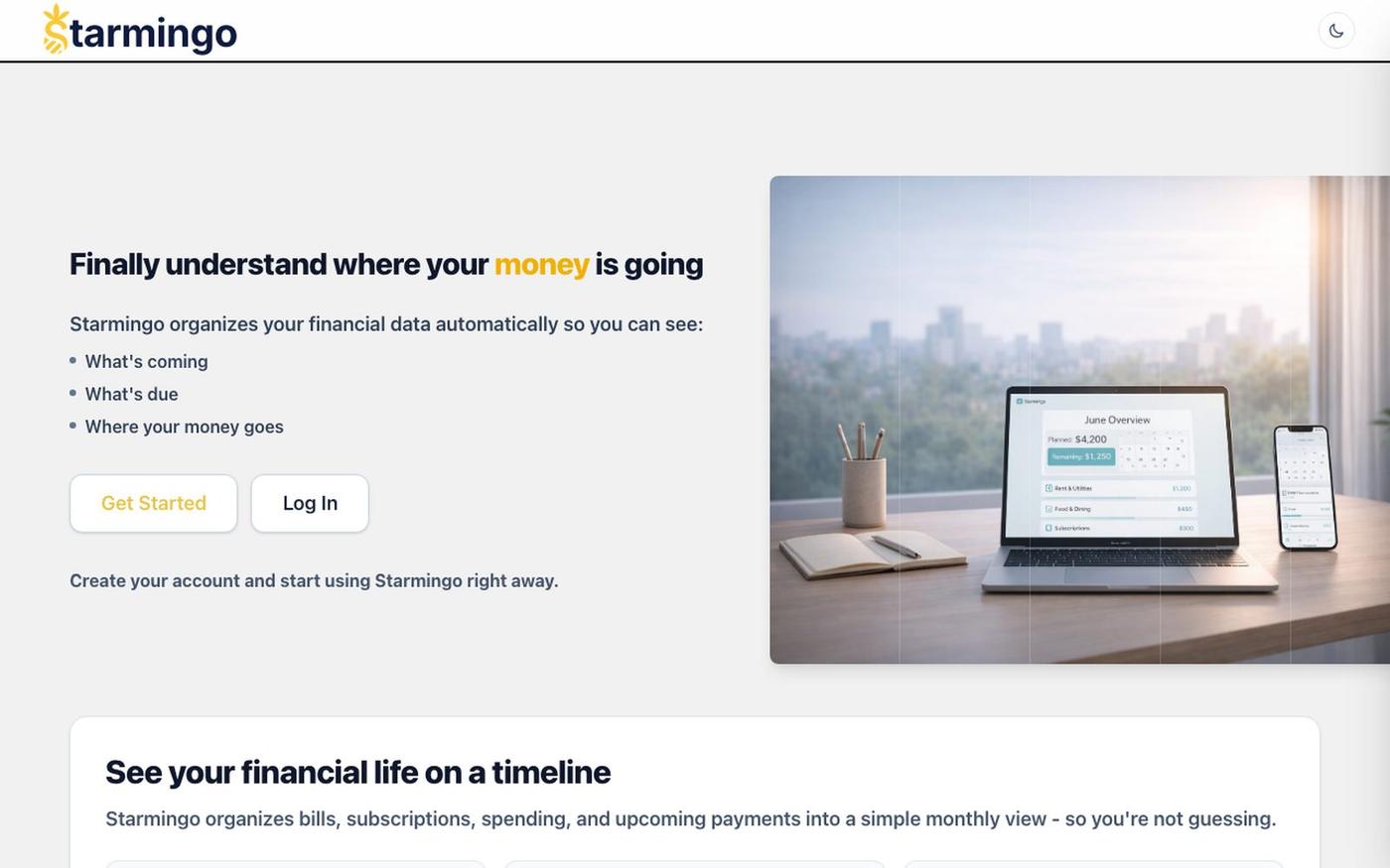 Starmingo | Budgeting and Subscription Tracking — screenshot