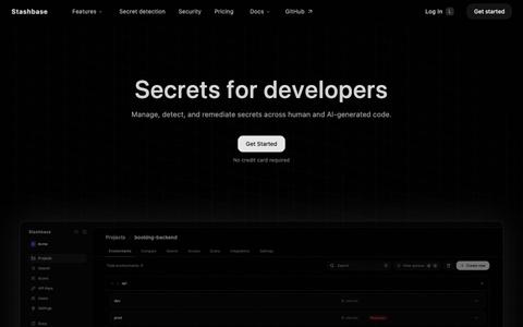 Stashbase | Secrets management for developers — screenshot