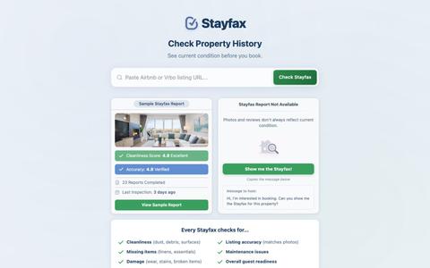 STAYFAX - Official Site - Know Before You Book — screenshot