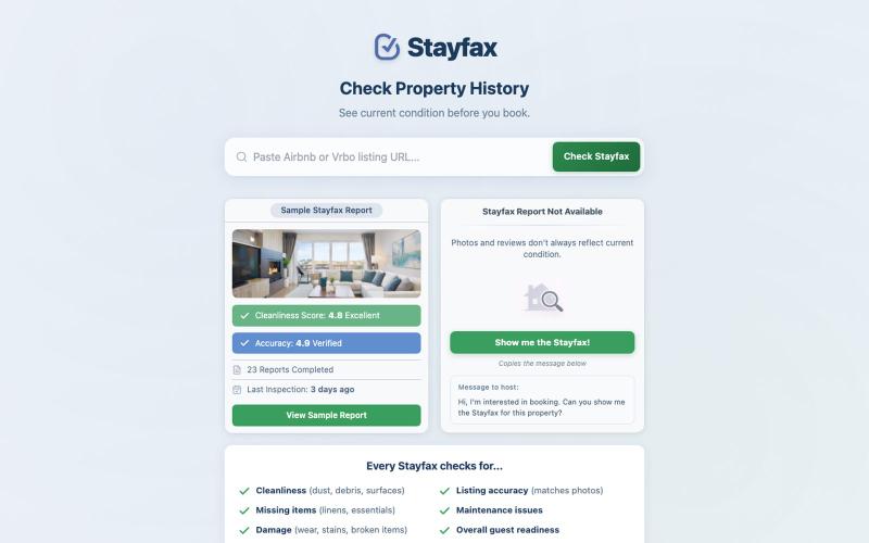 STAYFAX - Official Site - Know Before You Book — screenshot