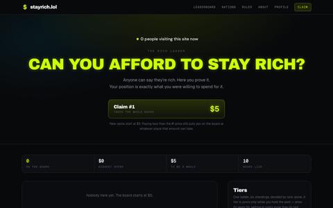 stayrich.lol — Can you afford to stay rich? — screenshot
