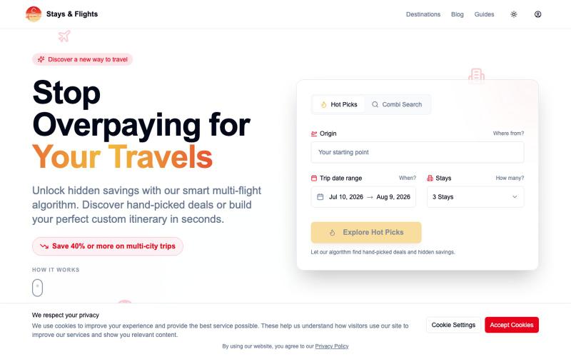 Stays & Flights — Find Your Perfect Multi-City Trip — screenshot