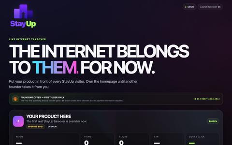 StayUp — Own the Homepage — screenshot