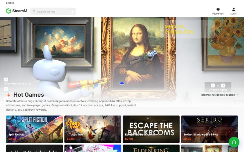 SteamM - Rent Game Accounts Instantly | Steam & AAA — screenshot