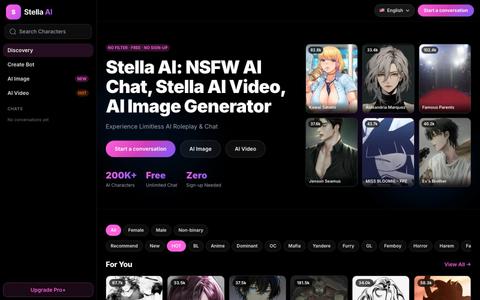 Stella AI: Uncensored Character AI Roleplay, AI Image & Video Tool — screenshot