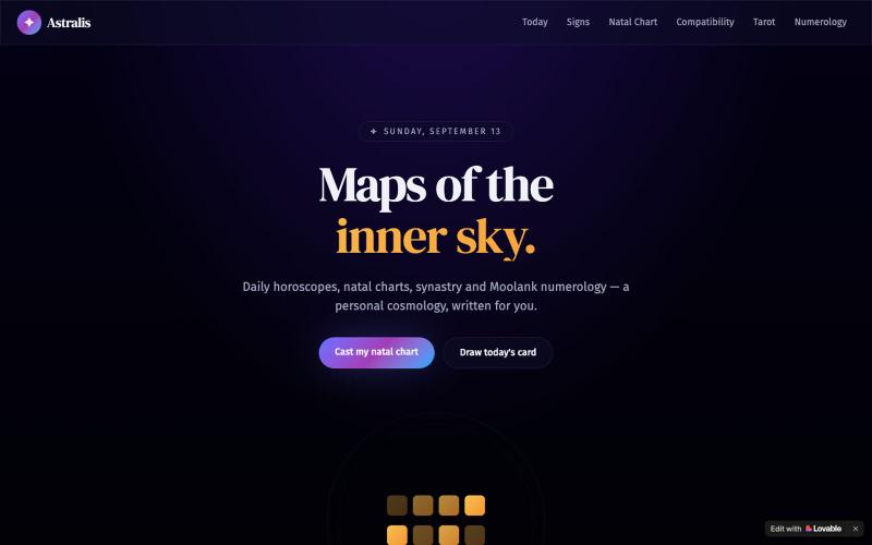 Astralis — Today's Sky, Read for You — screenshot
