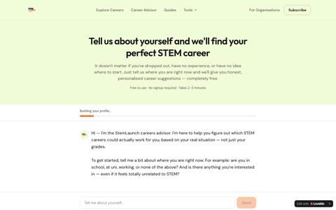 STEM Career Advisor | Find Your Perfect STEM Career | StemLaunch — screenshot